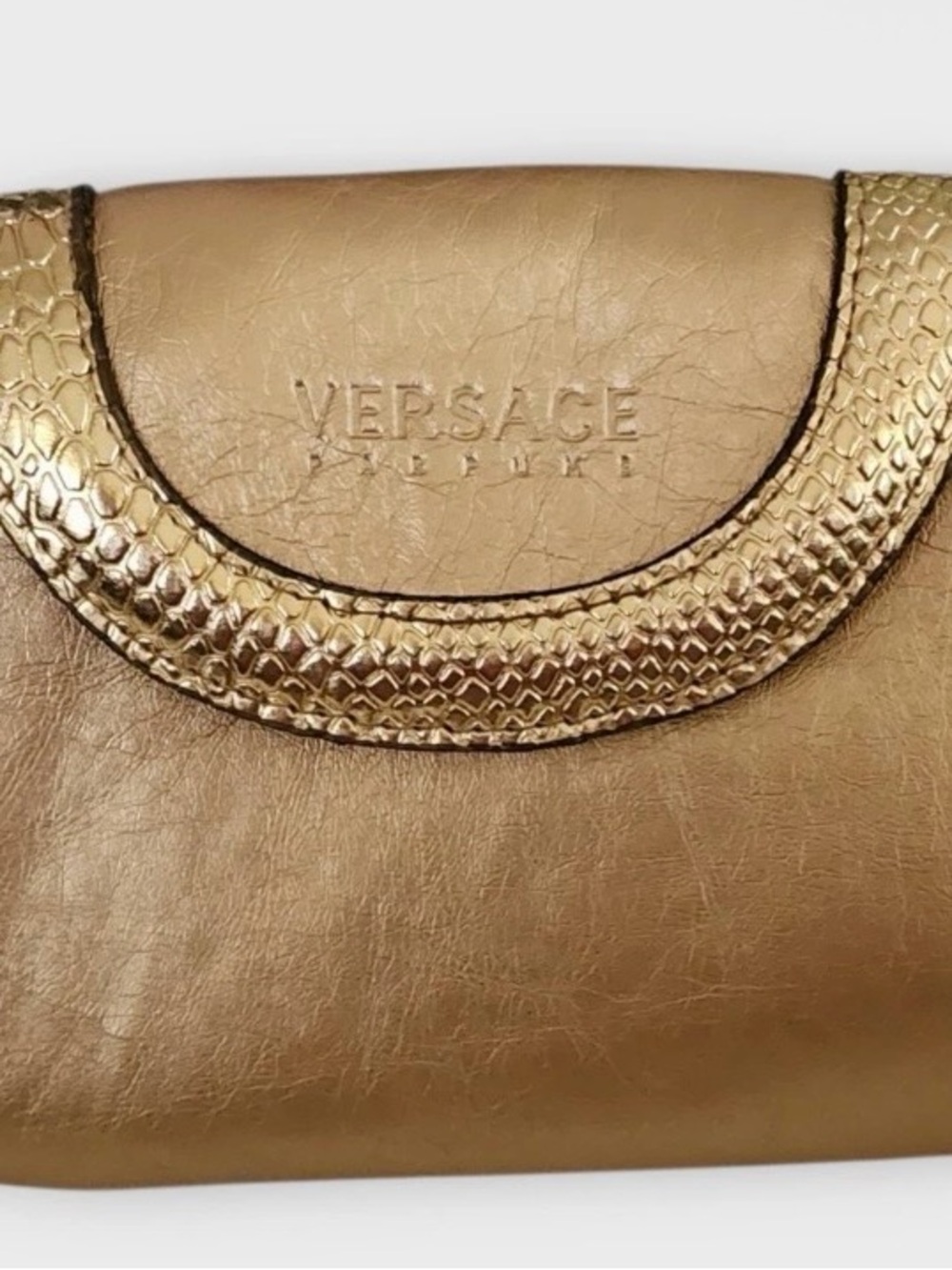 VERSACE Parfums METALLIC GOLDEN COSMETICS CASE BAG CLUTCH & 1 MALLY EYESHADOW - Picture 2 of 10